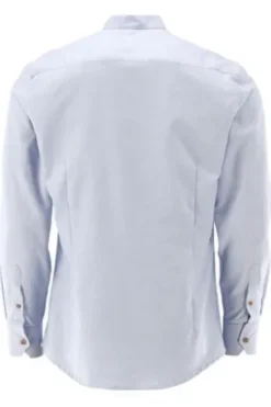 OS TRACHTEN Hemd mittelblau gemustert Slim Fit Langarm