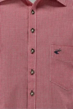 OS TRACHTEN Hemd rot kariert Slim Fit Langarm