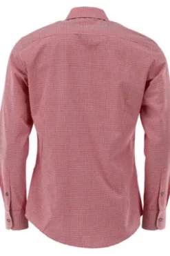 OS TRACHTEN Hemd rot kariert Slim Fit Langarm