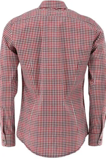 OS TRACHTEN Hemd rot kariert Slim Fit Langarm