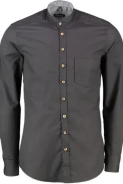 OS TRACHTEN Hemd schwarz Slim Fit Langarm