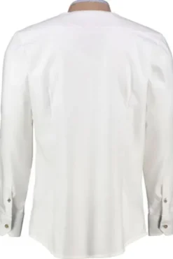 OS TRACHTEN Hemd weiss Slim Fit Langarm Stehkragen