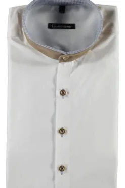 OS TRACHTEN Hemd weiss Slim Fit Langarm Stehkragen