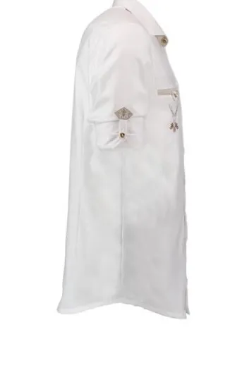 OS TRACHTEN Hemd weiss Slim Fit Langarm mit Stickerei