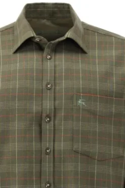OS TRACHTEN Jagd Flanell Hemd oliv kariert Regular Fit
