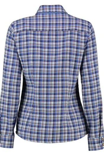 OS TRACHTEN Karo-Flanell-Bluse blau kariert