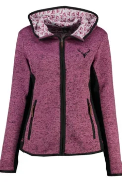 OS TRACHTEN Strickfleece-Jacke himbeere