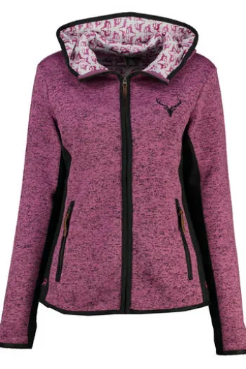 OS TRACHTEN Strickfleece-Jacke himbeere