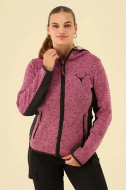 OS TRACHTEN Strickfleece-Jacke himbeere