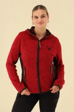 OS TRACHTEN Strickfleece-Jacke rot