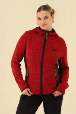 OS TRACHTEN Strickfleece-Jacke rot
