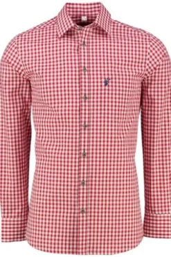OS TRACHTEN Trachtenhemd rot kariert Slim Fit Neu