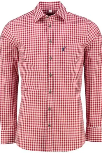 OS TRACHTEN Trachtenhemd rot kariert Slim Fit Neu