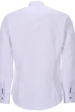 OS TRACHTEN Trachtenhemd weiss/blau Slim Fit Langarm