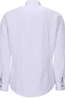 OS TRACHTEN Trachtenhemd weiss/grün Slim Fit Langarm