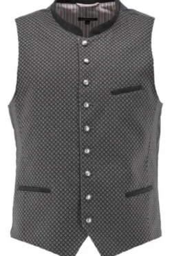 OS TRACHTEN Weste anthrazit gemustert Slim Fit