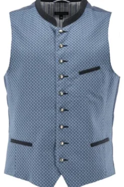 OS TRACHTEN Weste blau gemustert Slim Fit