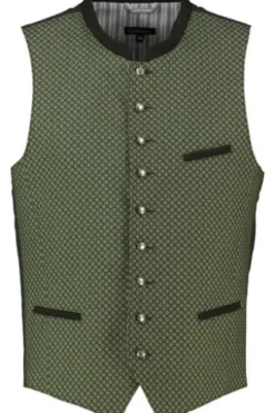 OS TRACHTEN Weste grün gemustert Slim Fit