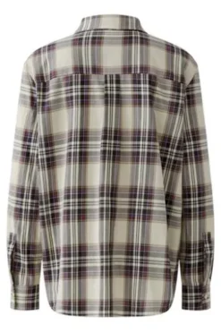 OUI Bluse Stone-taupe kariert