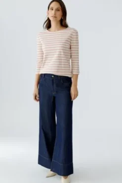 OUI Shirt SOLEILA white rose gestreift 3/4-Arm