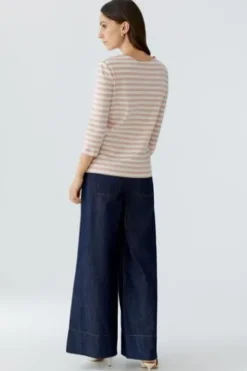 OUI Shirt SOLEILA white rose gestreift 3/4-Arm
