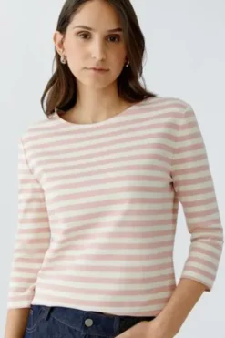 OUI Shirt SOLEILA white rose gestreift 3/4-Arm