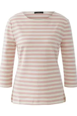 OUI Shirt SOLEILA white rose gestreift 3/4-Arm