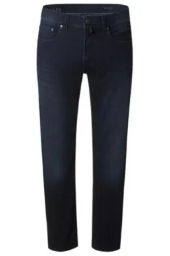 PIERRE CARDIN Five-Pocket-Hose PC Lyon blue/black used buffies Tapered Fit