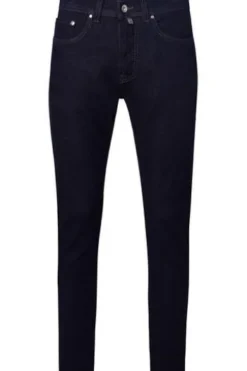 PIERRE CARDIN Five-Pocket-Jeans Lyon blue/black stonewash Tapered Fit