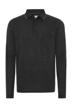 PIERRE CARDIN Langarm Polo-Shirt schwarz gestreift