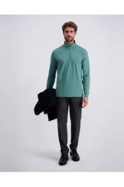 PIERRE CARDIN Langarm Polo-Shirt sagebrush green Modern Fit
