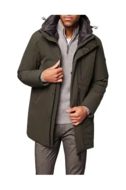 PIERRE CARDIN Parka grün Modern Fit winddicht