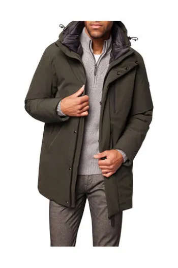 PIERRE CARDIN Parka grün Modern Fit winddicht