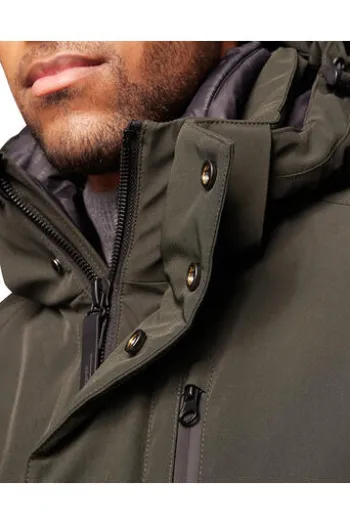 PIERRE CARDIN Parka grün Modern Fit winddicht