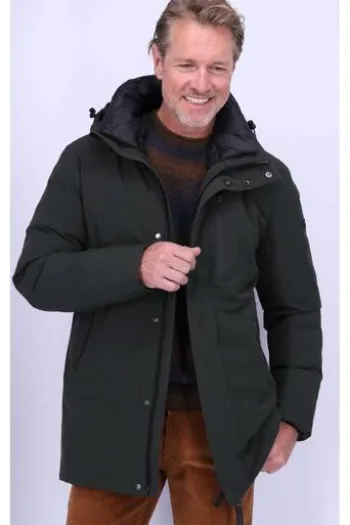 PIERRE CARDIN Parka grün Modern Fit winddicht