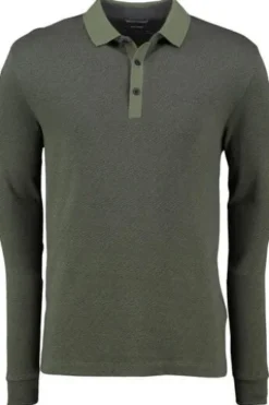 PIERRE CARDIN Polo-Shirt blau gemustert Langarm