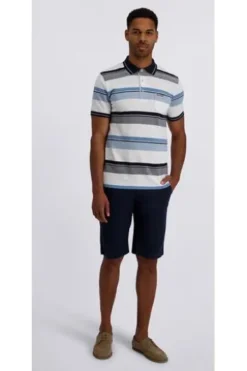 PIERRE CARDIN Polo-Shirt blue haeven gestreift