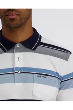 PIERRE CARDIN Polo-Shirt blue haeven gestreift