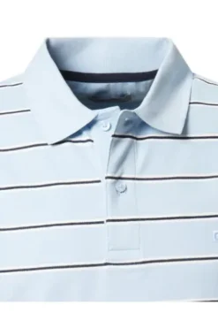 PIERRE CARDIN Polo Shirt hellblau gestreift