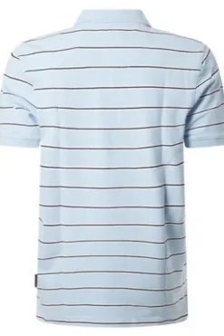 PIERRE CARDIN Polo Shirt hellblau gestreift