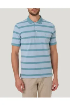 PIERRE CARDIN Polo Shirt mint gestreift