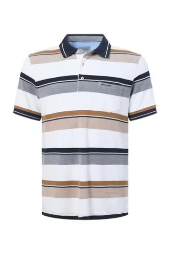 PIERRE CARDIN Polo-Shirt otter gestreift