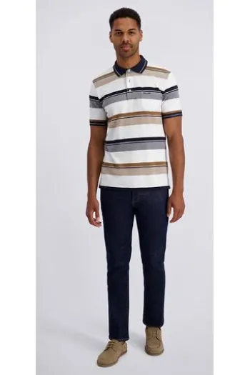 PIERRE CARDIN Polo-Shirt otter gestreift
