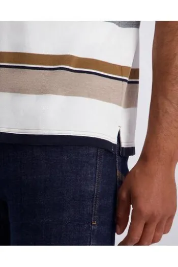 PIERRE CARDIN Polo-Shirt otter gestreift