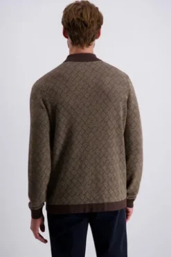 PIERRE CARDIN Strick-Polo-Pullover lark gemustert