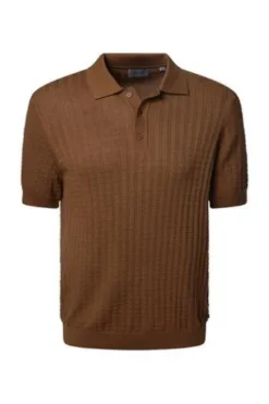 PIERRE CARDIN Strick Polo Shirt otter