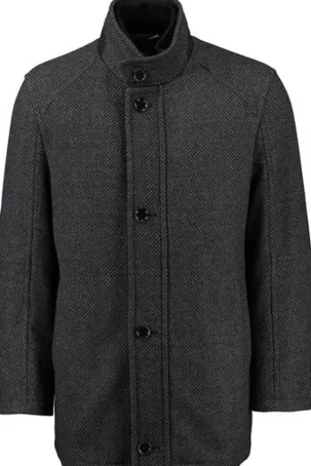 PIERRE CARDIN Wolljacke mit Strukturmuster anthrazit