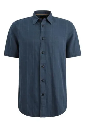 PME LEGEND Hemd bijou blue kariert Kurzarm