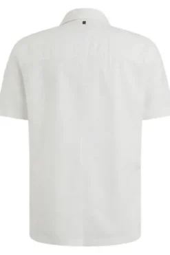 PME LEGEND Hemd Ctn Linen bright white Regular Fit Kurzarm