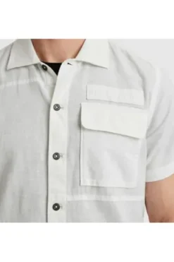 PME LEGEND Hemd Ctn Linen bright white Regular Fit Kurzarm